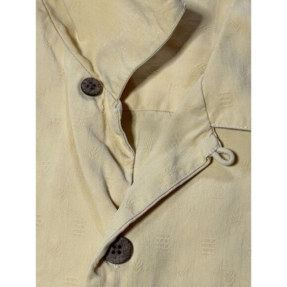 Tommy Bahama Shirt Mens Large Silk Yellow Hawaiian Button Up Short Sleeve - Picture 6 of 9